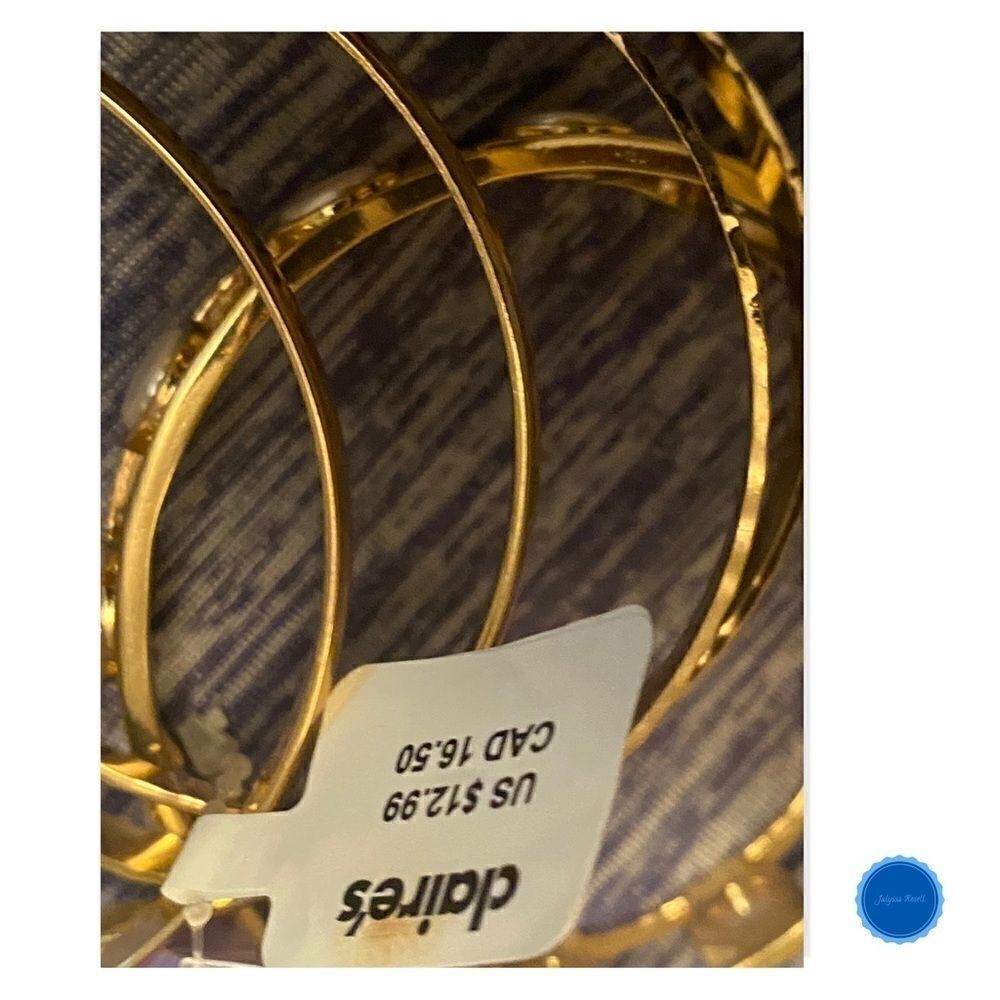 GOLD Textured Bangle Bracelets - Picture 3 of 4